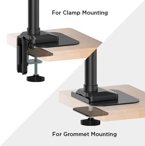 Mount Plus MP-XMA-06 Steel Monitor Mount Reinforcement Plate for Thin, Glass Table | Other Fragile Tabletop | Steel Bracket Plate Fits Most Monitor Stand C Clamp Installation in Black Color
