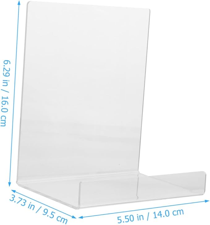 TEHAUX Book Display Stand Simple Book End Acrylic Book Rack Magazine Holder for Study Room Library Office