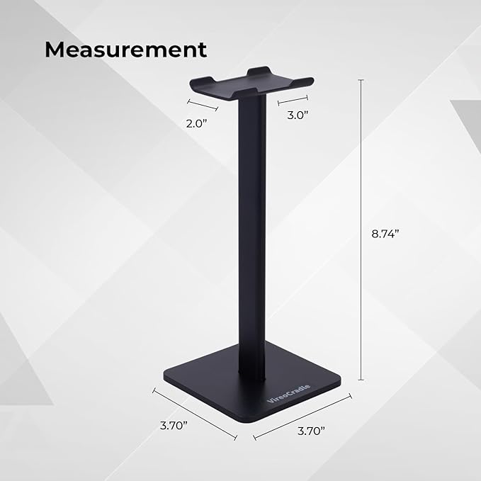 Headphone Stand for Desk - U Shaped Universal Headset Holder with Flexible Headrest, Sturdy Gaming Headphone Holder for Desk, Anti-Slip Base Headset Stand, Compatible with most Headphones (Black)