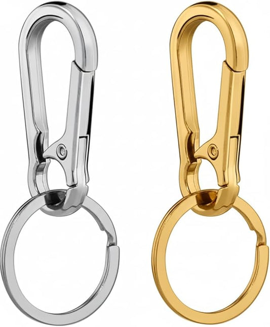 Metal Keychain Key Ring with Clip – Sleek Organizer for Car & Home – Purse Hook for Women & Men