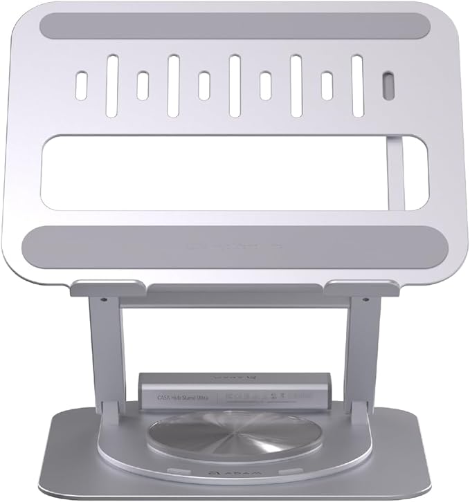ADAM ELEMENTS Hub Stand Ultra - 6-in-1 Magnetic Detachable USB-C Hub & Ergonomic Laptop Stand, Foldable 4K HDMI Docking Station for MacBook Pro/Air M4 M3 M2 M1, iPad & 17" Laptops