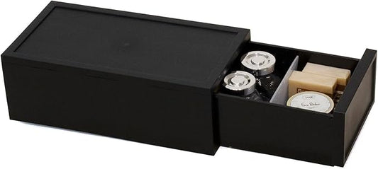 ASTAGE drawer block plastic bins stacking storage modular storage drawer home closet living office organizer with divider (Black, Small A)