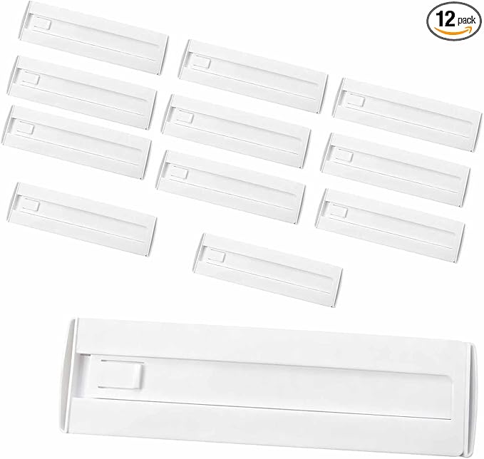 12 Pack Drawer Dividers for Clothes, 3.15" High 11.34"-19.69" Adjustable Expandable Dresser Drawer Organizer, Clear Plastic Separators for Dresser, Baby Clothing, Underwear