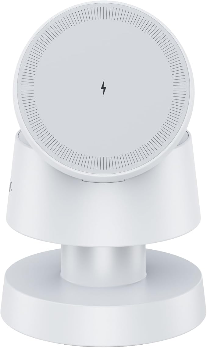 4 in 1 Magnetic Wireless Charging Station,15W Fast Charging with Night Light for MagSafe Charger Stand,3 in 1 Wireless Charger for iPhone 17/16/15/14/13 Pro Max,Apple Watch & AirPods,White