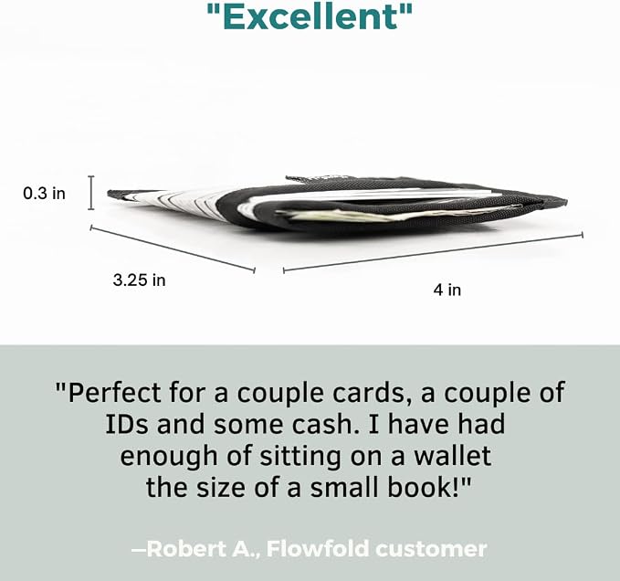 Flowfold Recycled Sailcloth Wallets - 3 Pocket Card Holder Wallet, Front Pocket Wallet, Slim Card Holder Wallet Made in USA (White Sailcloth)