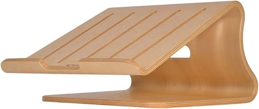 SAMDI Wood Laptop Stand, White Birch, Ergonomic Design for Most Laptops Heat Dissipation, Cord Management, Suitable for Desk or Tabletop (2020-02)