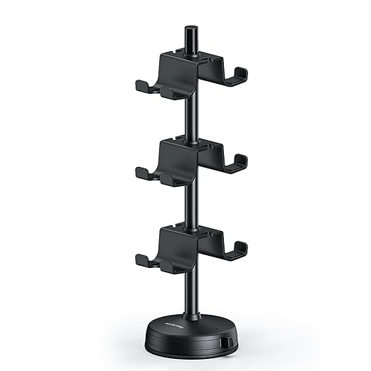 MANMUVIMO Headphone Controller Storage Stand Holder with Anti-Slip Stable Suction Cup 3 Tiers, Universal Storage Display Stand for Desk Compatible for PS5/PS4/Xbox Series/Xbox One