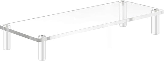 YestBuy 20x7.5 Acrylic Monitor Stand Riser, Clear Computer Stand for Laptop, iMac, Pc, Printer, Desktop Ergonomic,Desk Riser Work from Home Accessories Office Supplies Platform Save Space