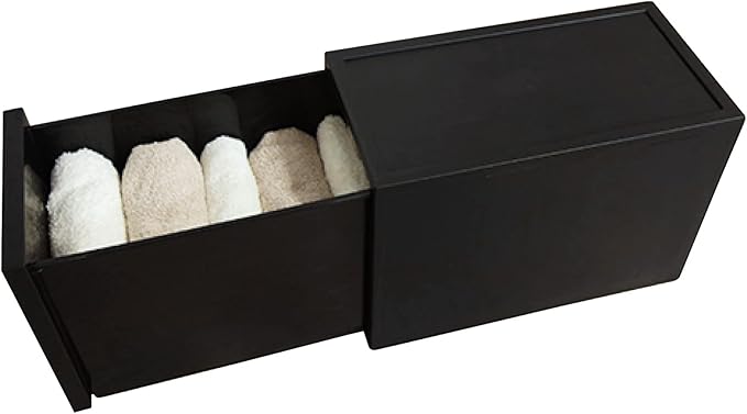 ASTAGE drawer block plastic bins stacking storage modular storage drawer home closet living office organizer with divider (Black, Small C)