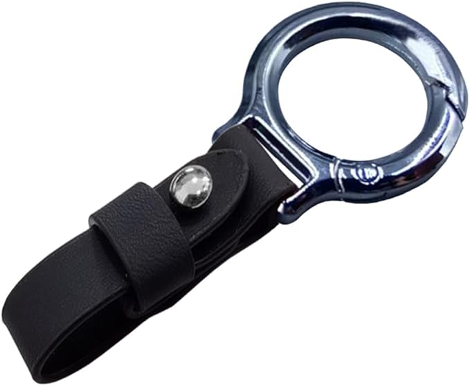 GLSOWEE Carabiner Key Ring Clip, Car Fob Key Keychain Holder Car Keychain Clip for Men Women, Key Ring Belt Holder (Black)
