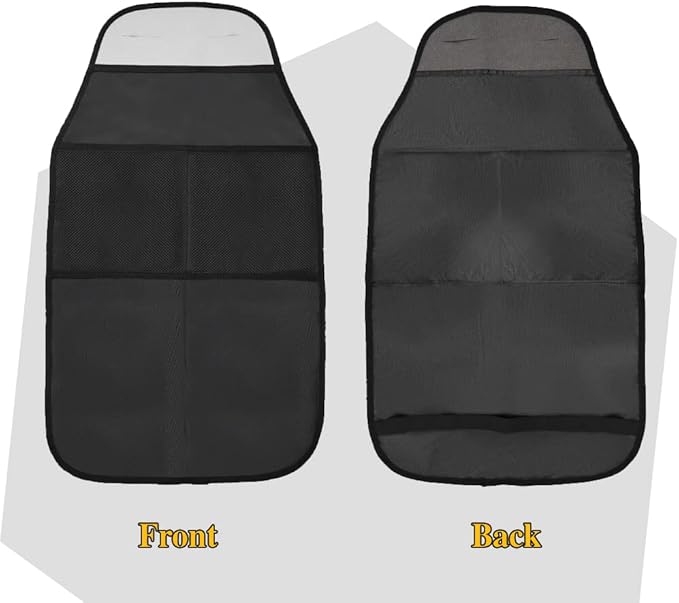 deemars Car Back Seat Protector for Kids, Car Backseat Organizer, Waterproof Seat Back Protector with Storage Pockets, Premium Oxford Fabric Kick Mats Protect from Dirt, Mud Universal for Most Cars