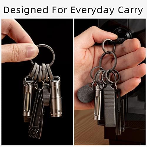 MecArmy Titanium 3pcs/4pcs/7pcs/18pcs Key Rings Keychain Large Small Split Rings