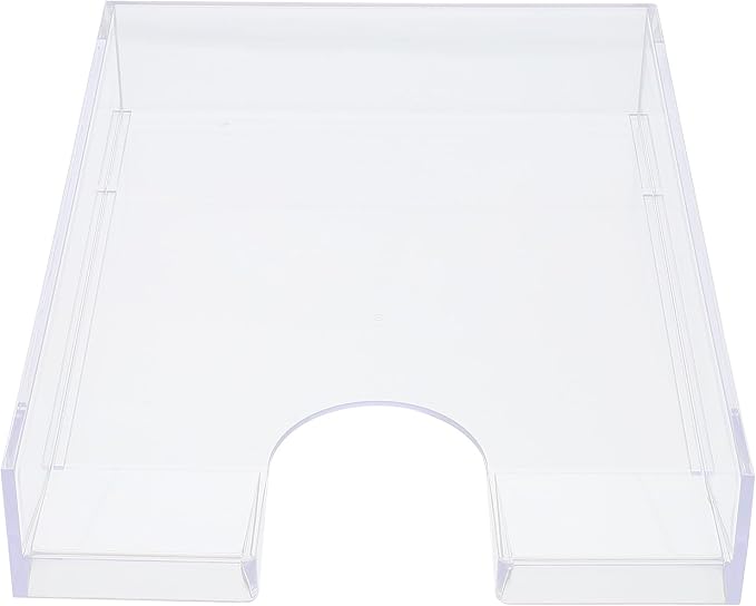 LALAFINA Stackable A4 File Storage Box Organizer with Lid Plastic Document Holder Office Filing Case for Home and Office Use