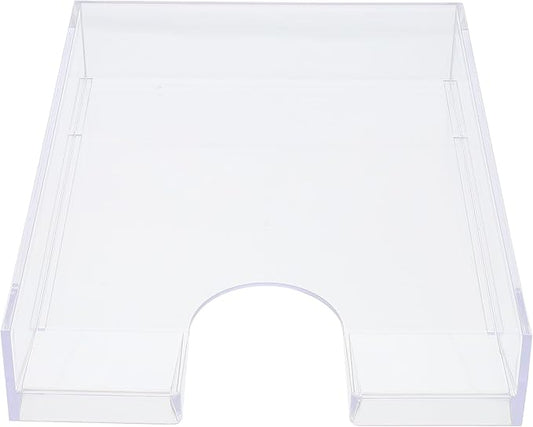 LALAFINA Stackable A4 File Storage Box Organizer with Lid Plastic Document Holder Office Filing Case for Home and Office Use