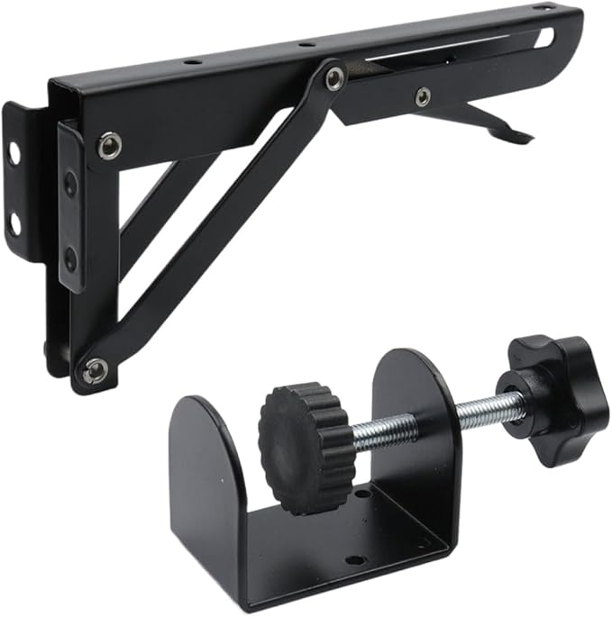 Bitray Desk Extender Clamp Bracket Foldable Bracket Desk Tray Bracket for Desk PC Keyboard Desk Keyboard Tray Black Punch Free Keyboard Tray Clamp Fits 0.5"-2.2" Thick