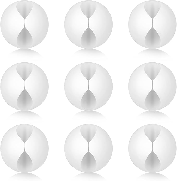 cobee 9 Pcs Adhesive Cable Clips, Charger Cord Holder for Nightstand, Cable Management Wire Cord Organizer for Desk, Nightstand, Phone Charger, Computer, Home, Office, Car(White)