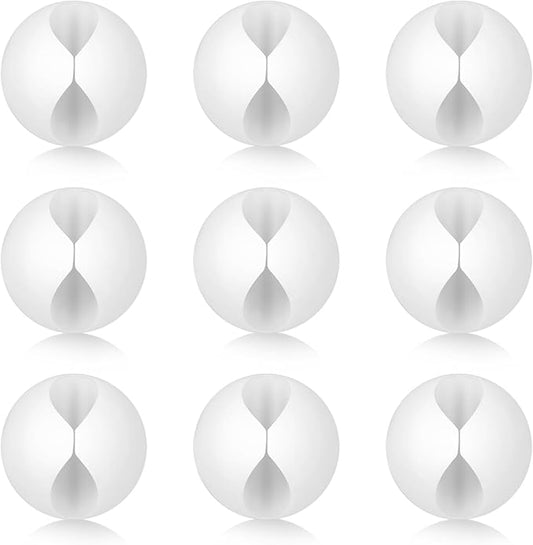cobee 9 Pcs Adhesive Cable Clips, Charger Cord Holder for Nightstand, Cable Management Wire Cord Organizer for Desk, Nightstand, Phone Charger, Computer, Home, Office, Car(White)