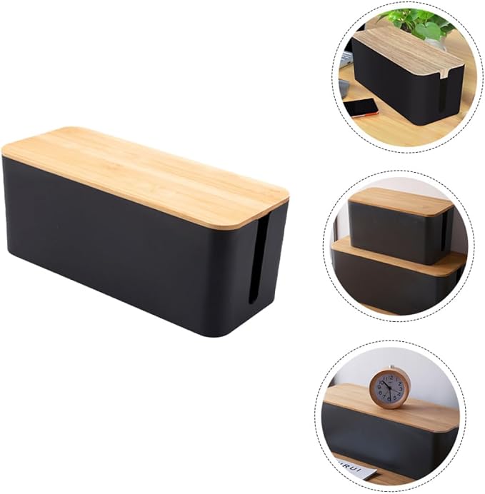 Desk Cable Management Round Holed Wire Storage Box Outdoor Storage Box for Power Cord Organizers