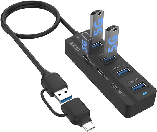USB-A$USB-C HUB, 7Ports Hub (USB-C)