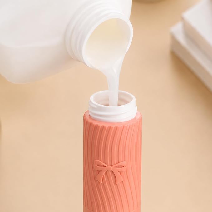 TSA Approved Travel Bottles 4-Pack, 3oz Silicone Travel Bottles for Toiletries, Refillable Travel Containers for Toiletry, Travel Shampoo and Conditioner Bottles for Vacation, Business, Camping