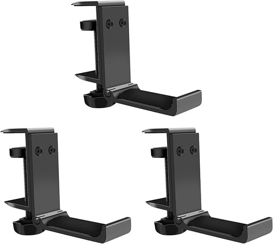 3PCS Headphone Stand Hanger Holder, Foldable Aluminum Desk Headphone, Universal Space Saving Headset Stand Multifunctional Under Desk Hanger for Home Office