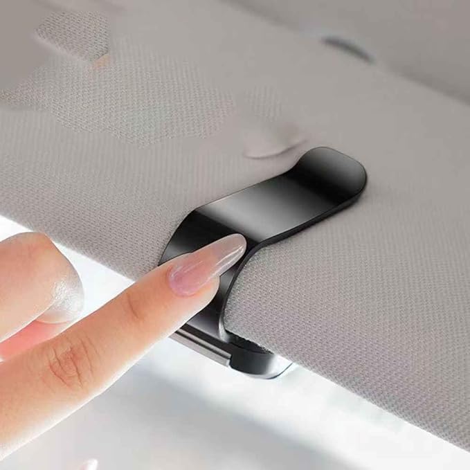 1 PieceCar Glasses Clip for Tesla Model X Plaid 2021-2025 Frame Easy Installation Firm and Non Slip Suitable Male Female Drivers Magnetic Sunglasses Sunshade,Normal-Grey