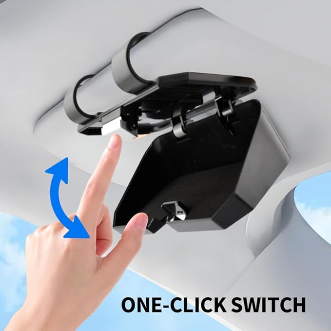Sunglass Holder for Car Visor Clip, Sunglasses Case for Car Sun Visor Glasses Storage Box Car Sunglass Holder Car Visor Accessories Suitable for Truck and Sedan to Place Sunglass