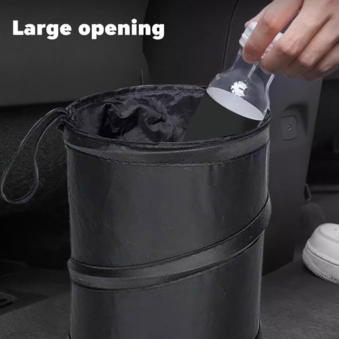 2 Pack Car Trash Bins, Mini Collapsible Car Garbage Can with Sticker, Hanging Car Trash Bag for Back Seat, Multipurpose Water Proof Bag Leak Proof Garbage Bin for Car(Size:6.30 x 7.87inch)