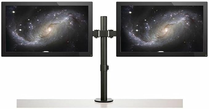 StarTech.com Desk Mount Dual Monitor Arm - Desk Clamp/Grommet VESA Monitor Mount for up to 32 inch Displays - Ergonomic Articulating Monitor Arm - Height Adjustable/Tilt/Swivel/Rotating (ARMDUAL2)
