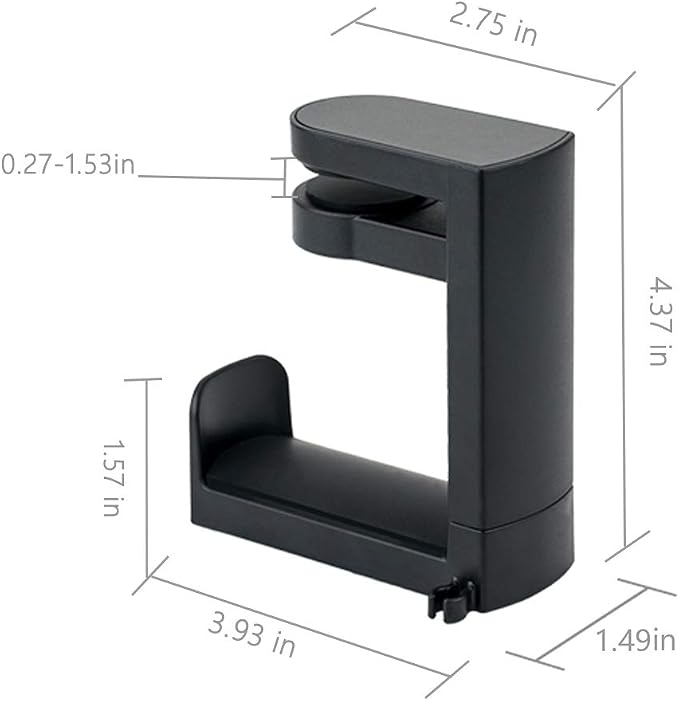 HDW Headphone Stand Holder Mount,Gaming Headset Hanger with Earphone Cable Clip Organizer,Under Desk Headphones Hook with Adjustable 360 Degree Rotation Clamp Black