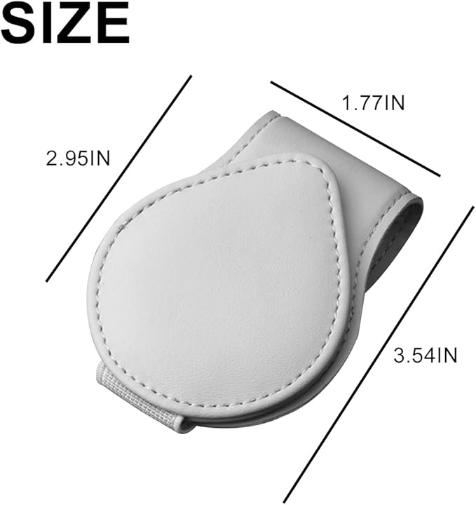Mandark Magnetic Sunglass Holder for Car Visor, Leather Vehicle Eyeglass Hanger Clip, Automotive Interior Ticket Card Glasses Organizer Clamp Accessories, Universal for SUV, Sedan, Truck(Gray)