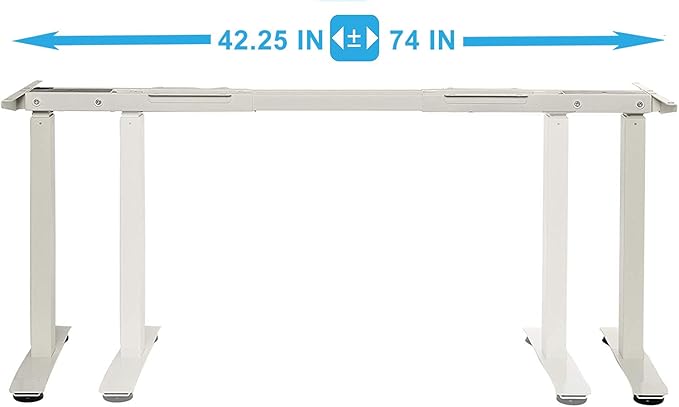 UNICOO Electric Stand Up Desk Adjustable Frame - Dual Motor, 3 Stage Lifting, 4 Memory Keypad, Gray - Fits Top Size 43-78.7x23.6-31.5 inches, Max Load 264lbs (White)