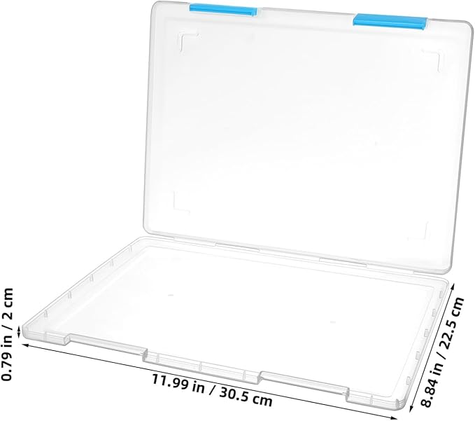 4pcs Transparent File Storage Boxes with Lids Clear Desktop Organizer for Office and Student Paper Document Storage Stackable Plastic Letter Case for Scrapbooking and Desk Supplies