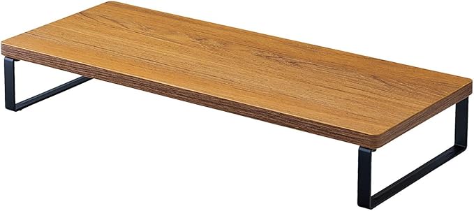 Lihit Lab A8002-9 Computer Stand, Monitor Stand, Wood Grain, MDF Desktop Stand, Slim, Brown, Width 19.7 x Depth 7.9 x Height 3.1 inches (50 x 20 x 8 cm), Low, Load Capacity 33.1 lbs (15 kg)