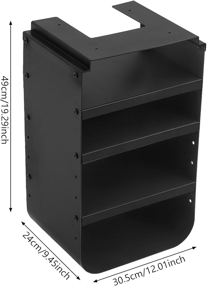 Under Desk Storage, Under Desk Shelf, 4-Tier Adjustable Storage Shelf with Sturdy Metal Frame, Space Saving Open Organizer for Home Office, Study Room, Living Room
