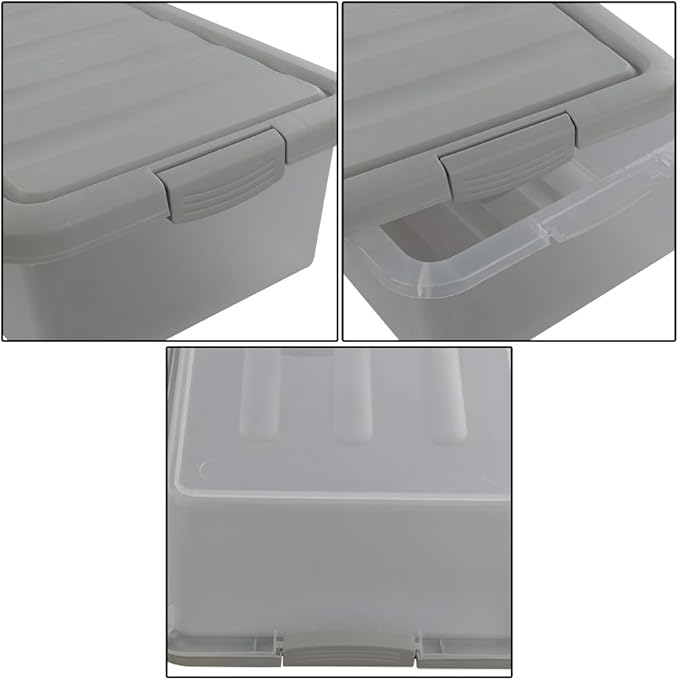 14 Quart Plastic Storage Box, Clear Storage Bin with Lid, 2 Packs