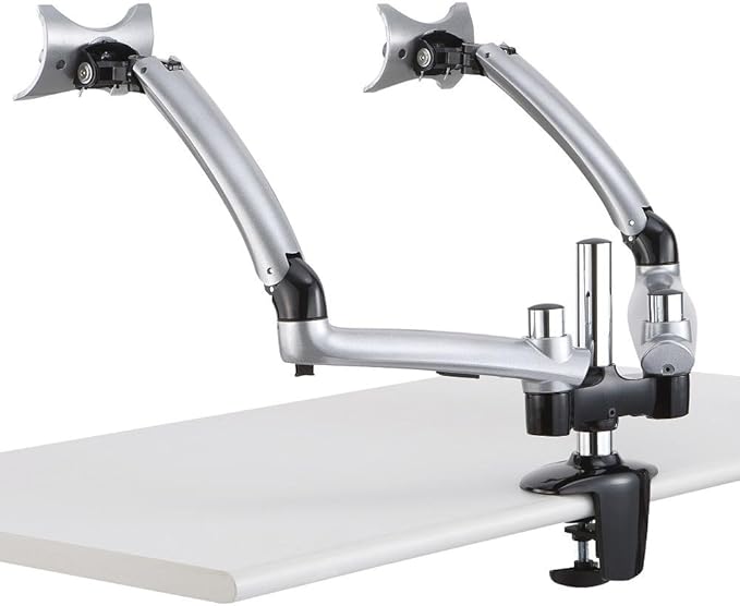 Cotytech Dual Apple Desk Mount Spring Arm Grommet Base - Silver (DM-GS2A-G)
