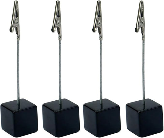 4Pcs Black Memo Clip Holders Stand with Alligator Clasp Pictures Card Paper Note Clip Office Memo Holders for Office Home Use, Office Memo Holders
