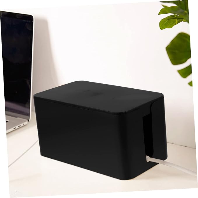 NUOBESTY 1pc Home Cable Organizer Box Opening Design Removable Cover and Smooth Corners for Cord Management Home Office and Hotel Settings