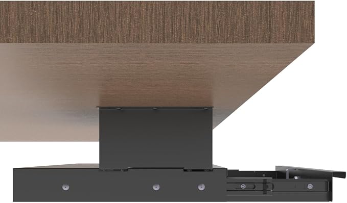17-inch-wide Lockable Under-Desk Pull-Out Drawer | 1.9“ High Office Storage Organizer with Cable Management for Standing Desks with a Crossbar less than 3.2" High, 12 Inch Deep