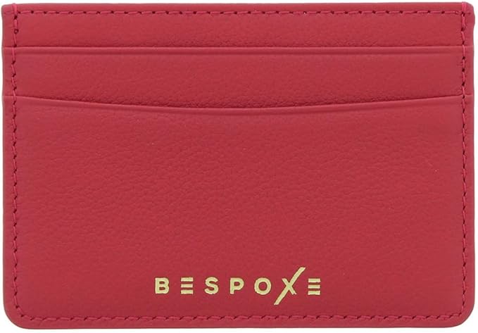 Slim Minimalist Front Pocket RFID Blocking Leather Wallets for Men and Women - Pomegranate Red