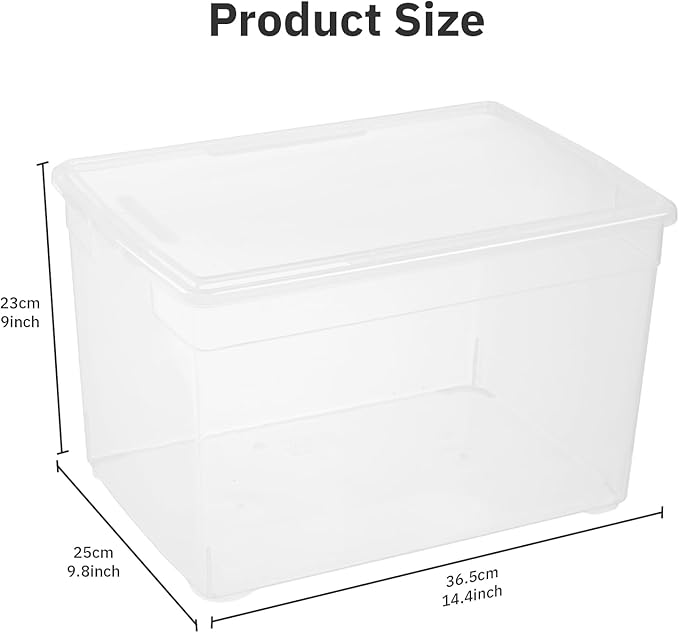 novelinks 22QTClear Storage Box Stackable Plastic Storage Bins with Lids Plastic Container Box for Sorting,6 Pack