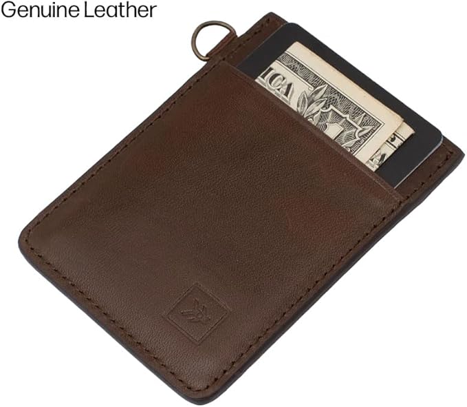Thread Wallets Ultra Slim Minimalist Leather Card Holder Wallet (Chocolate)