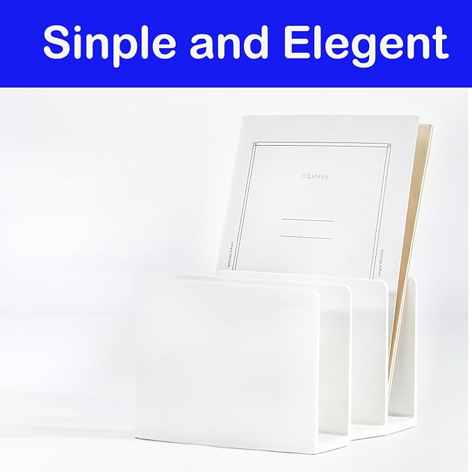 White Mail Desktop Mail Holder, 3 Sections, Plastic Note File Book Letter Paper Holder Sorter Office Accessories Organizer for Desk, 4.8 Inch High 6.38inch Wide 6.38 inch Long