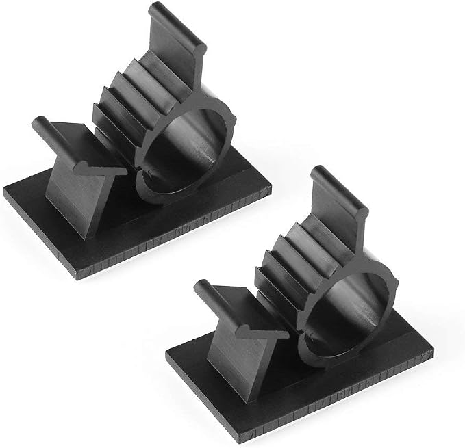 Cable Clips, GLE2016 Self-Adhesive Wire Holder Cable Organizer Cord Management Clamps with Adjustable Backed 20 Pack Black