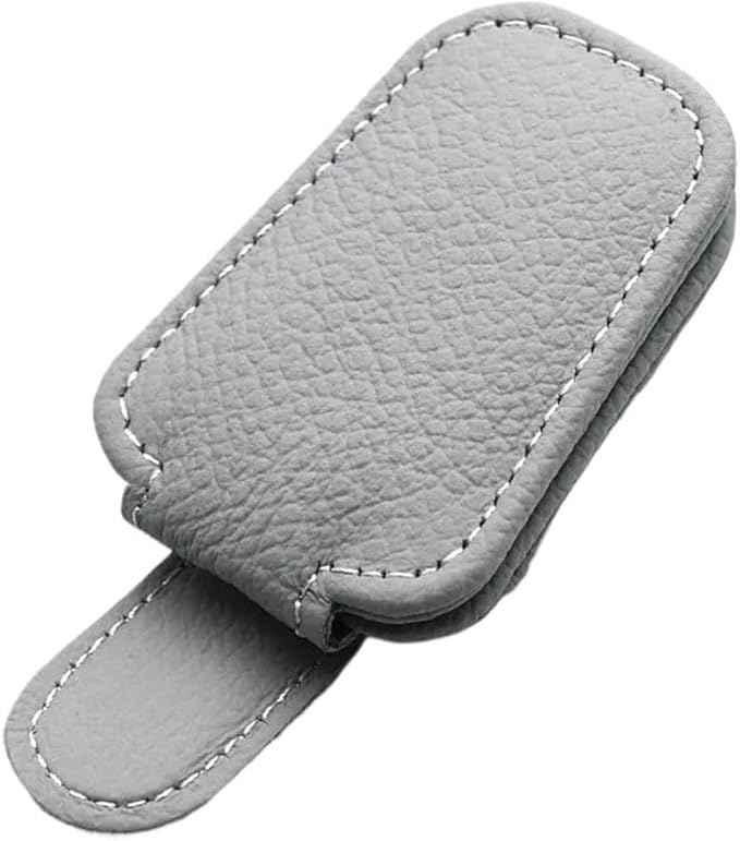 Car Glasses Cases for Sunglass Holder Car Visor Sunglasses Clip Magnetic Leather Glasses Black/1PCS (Grey)