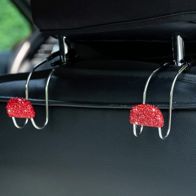 Car Decor Hooks for Purses And Bags, Durable Backseat Holder, Cute Heavy-Duty Metal Purse Hook Hangers, Storage Universal for SUV Truck & Van, Car Accessories for Women/Men, Colorful