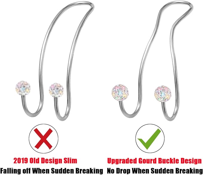 MTGOCHA Bling Purse Hook for Car Headrest, Upgraded Cute Car Seat Hooks for Bag Handbag, Durable Stainless Auto Purse Hanger Holder 2 Pack, Colorful