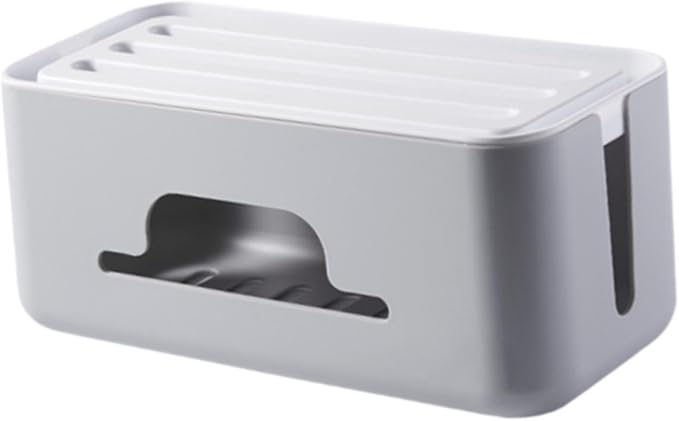 Cable Management Box, Sturdy And Practical, Cable Organizer, Case for Desktop Power Strips, Power Strips, Gray