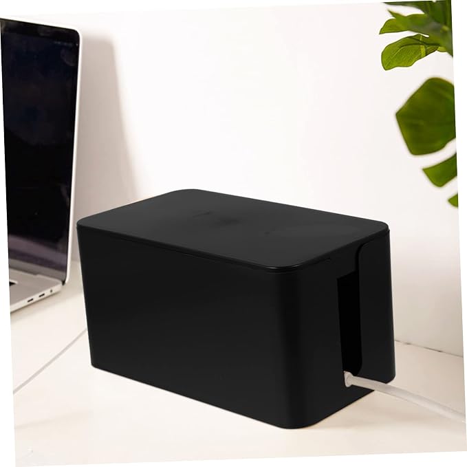 NUOBESTY Cable Management Box for Home Office Compact Cable Organizer Cord Storage Solution Tidy Up Power Strips and Cords